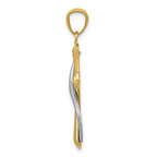 14K Two-Tone Polished Cross with Drape Pendant