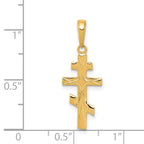 14k Polished Eastern Orthodox Cross Pendant