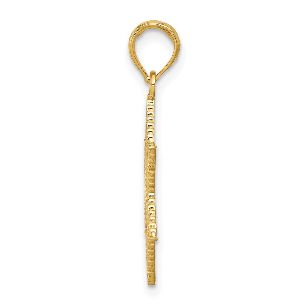14k Textured Star of David Pendant
