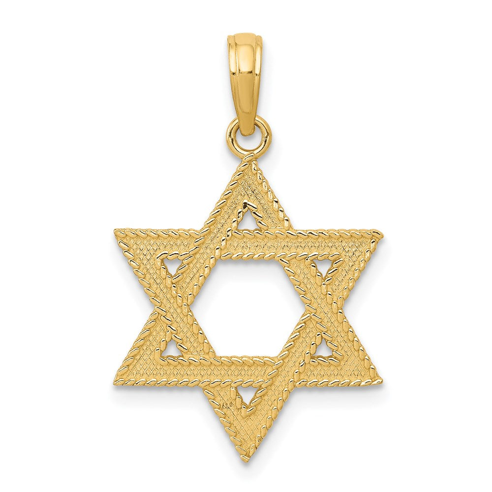 14k Textured Star of David Pendant