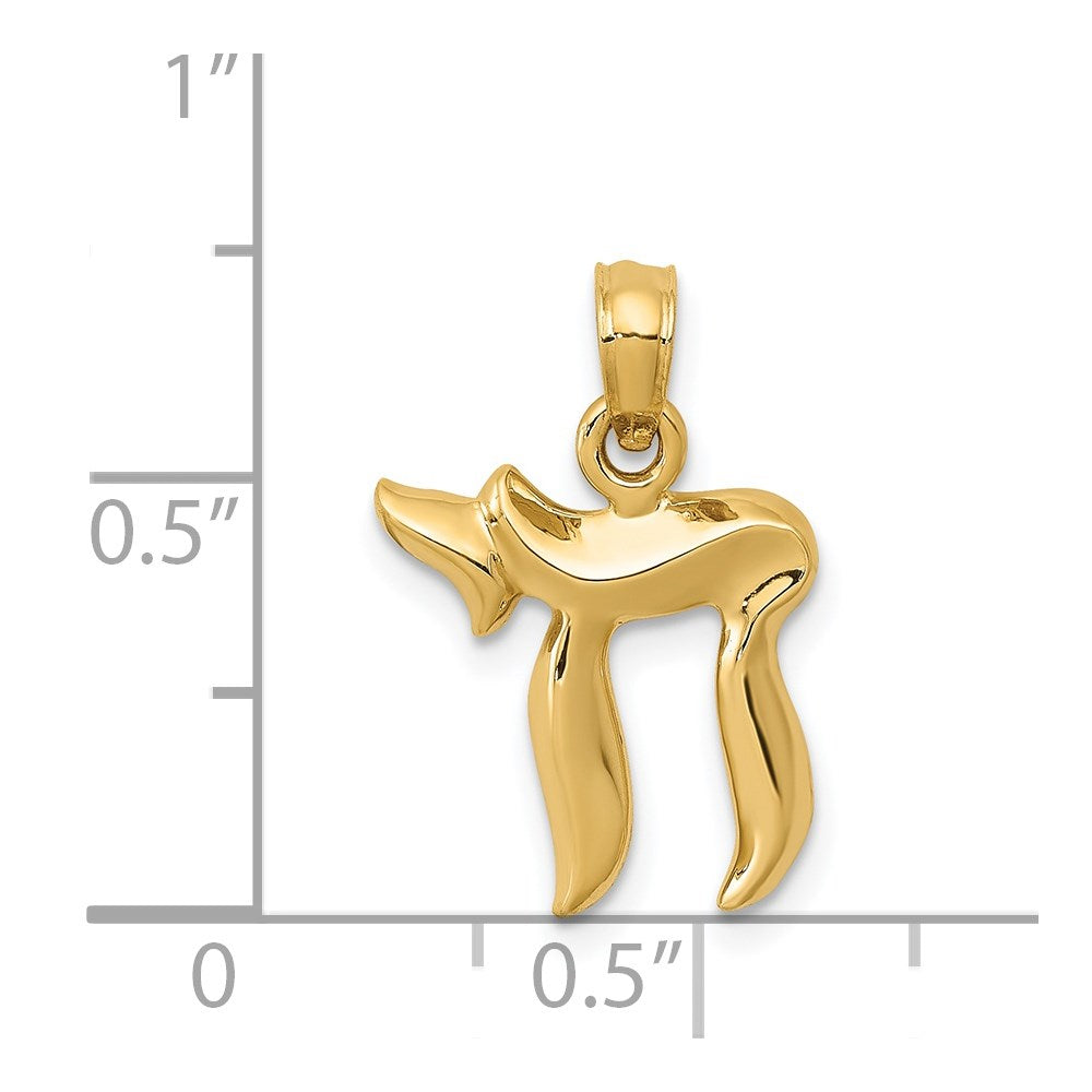 14K Polished Chai Pendant