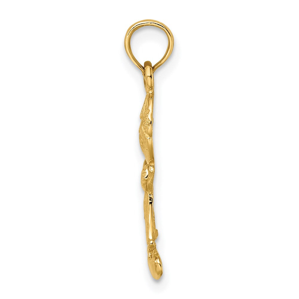14k Playful Boy with Cut-Out Buttons Charm