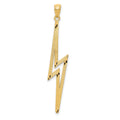 14k Polished Diamond-cut Lightning Bolt Pendant