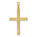 14K Reversible FAITH HOPE LOVE GREATEST LOVE Cross Pendant