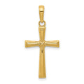 14K Diamond-cut -X- Center Cross Pendant