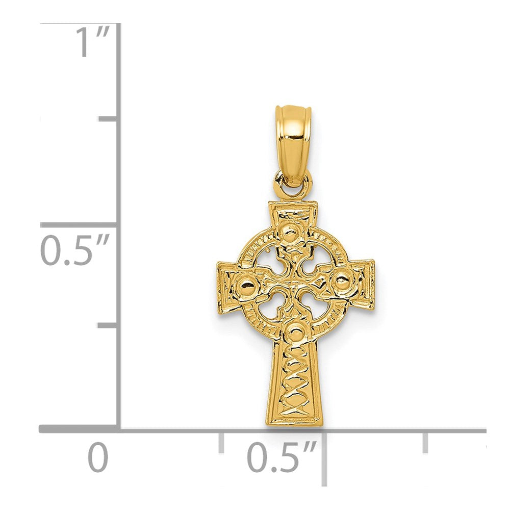 14K Celtic Cross with Eternity Circle Pendant