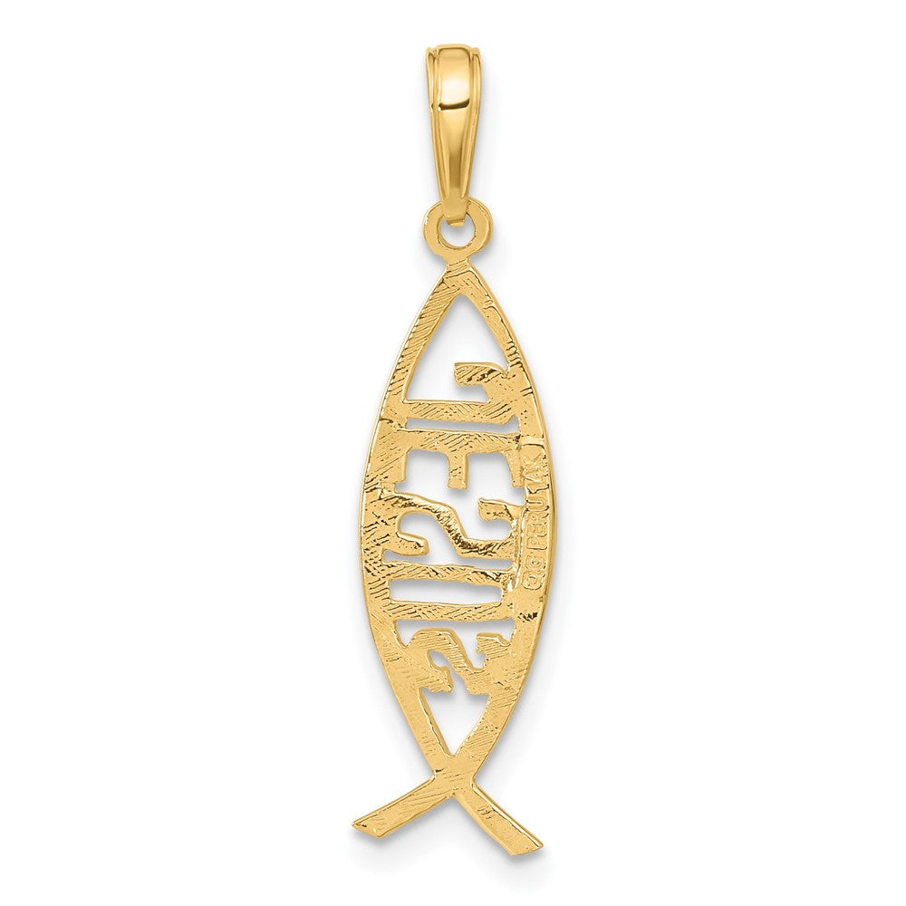 14K Ichthus Fish with JESUS Pendant