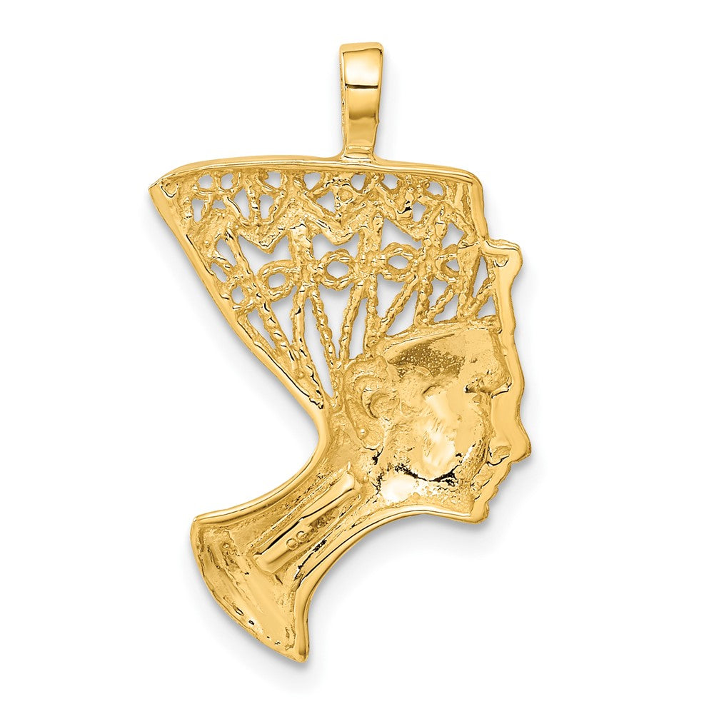 14k Satin Diamond-cut Nefertiti Charm
