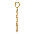 14K Two-Tone with White Rhodium Our Lady of Guadalupe with Flowers Oval Pendant