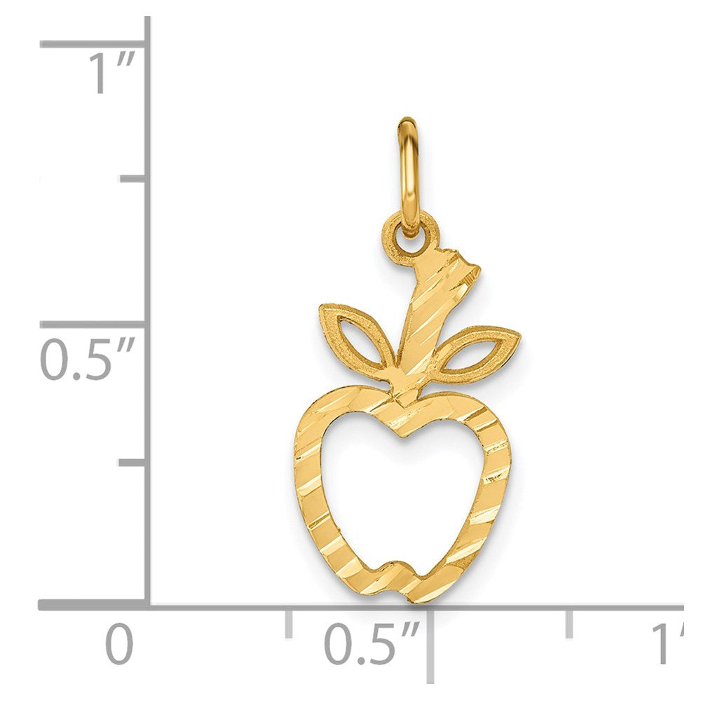 14k Diamond-cut Apple Charm