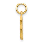 14KY Satin Diamond-cut Letter E Initial Charm