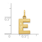 14KY Satin Diamond-cut Letter E Initial Charm