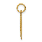 14k Heart Letter K Charm