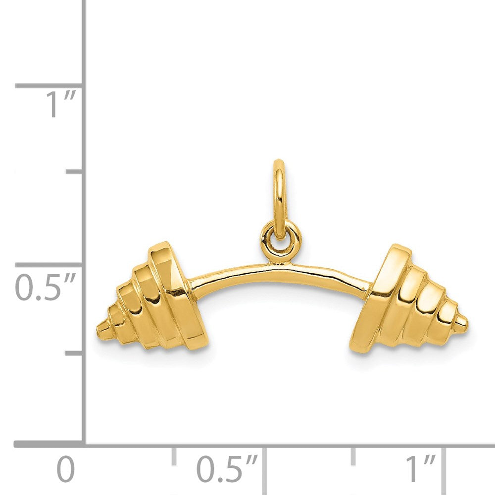 14k Curved Barbell Charm