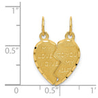 14k 2-Piece Break-Apart MY LOVE TO YOU I GIVE MY HEART Charm