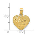 14k I LOVE YOU Script Heart Pendant