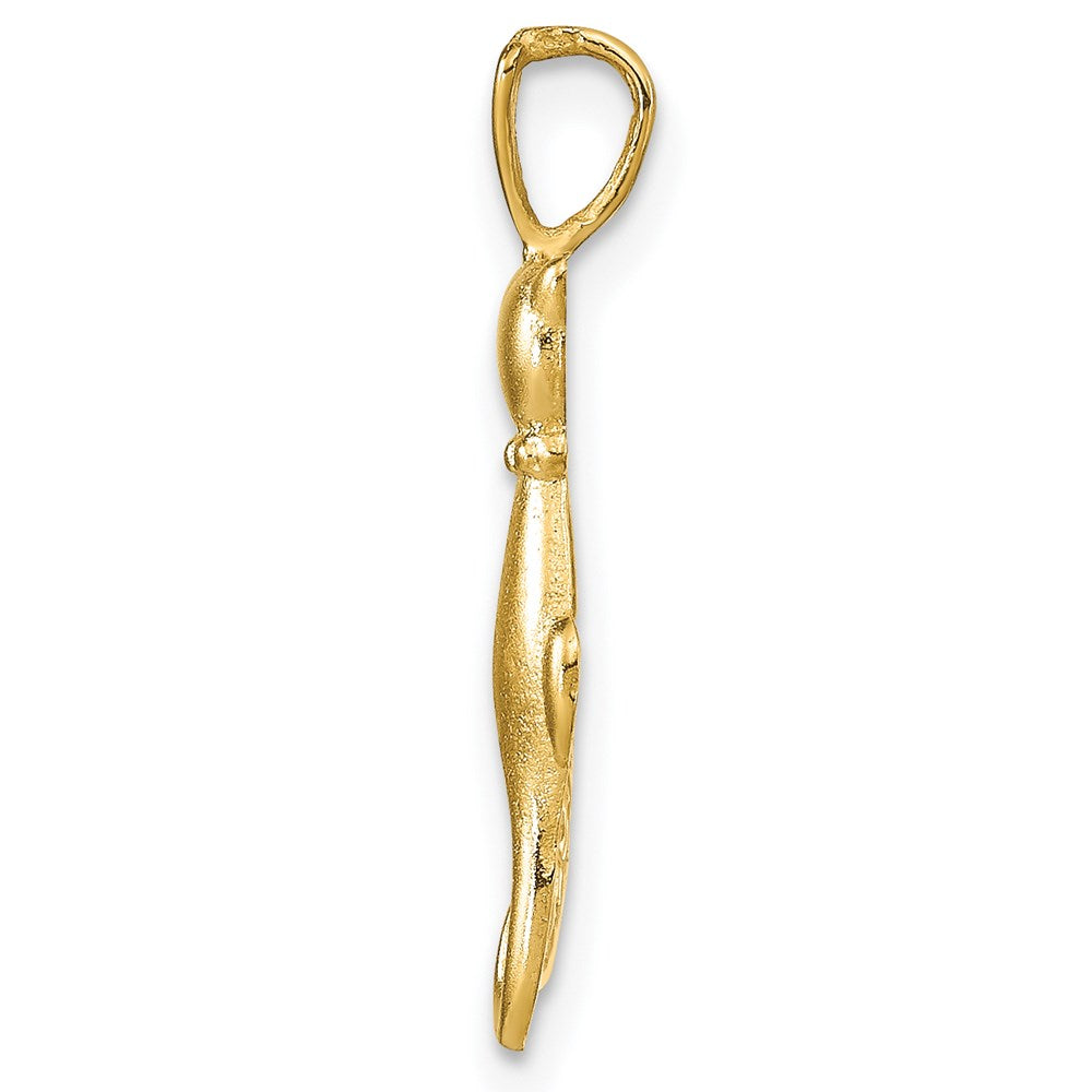 14k Satin and Polished Two Sitting Cats Pendant