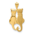 14k Satin and Polished Two Sitting Cats Pendant