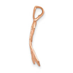 14k Rose Gold Diamond-cut Awareness Ribbon Pendant