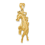 14k Large Satin Diamond-cut Horse Pendant