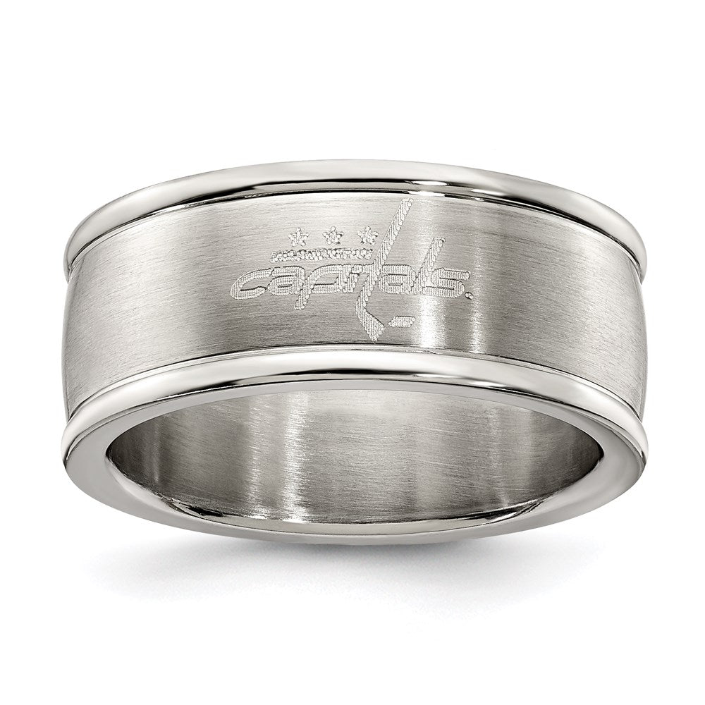 WASHINGTON CAPITALS STAINLESS STEEL LOGO BAND RING SIZE 7