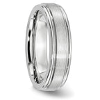 Chisel Cobalt Satin and Polished Ridged Edge 6mm Band