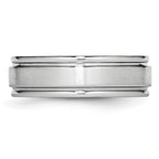 Chisel Cobalt Satin and Polished Ridged Edge 7mm Band
