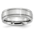Chisel Cobalt Satin and Polished Ridged Edge 7mm Band