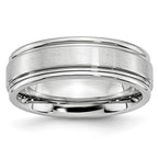 Chisel Cobalt Satin and Polished Ridged Edge 7mm Band