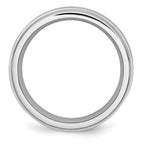 Chisel Cobalt Satin and Polished Ridged Edge 8mm Band