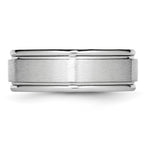 Chisel Cobalt Satin and Polished Ridged Edge 8mm Band