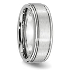 Chisel Cobalt Satin and Polished Ridged Edge 8mm Band