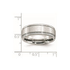Chisel Cobalt Satin and Polished Ridged Edge 8mm Band