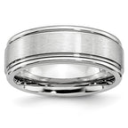 Chisel Cobalt Satin and Polished Ridged Edge 8mm Band