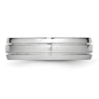 Chisel Cobalt Polished and Satin Grooved 6mm Band