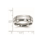 Chisel Cobalt Polished and Satin Grooved 8mm Band