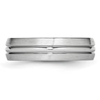 Chisel Cobalt Satin and Polished Grooved 6mm Band
