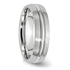 Chisel Cobalt Satin and Polished Grooved 6mm Band