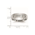 Chisel Cobalt Satin and Polished Grooved 6mm Band