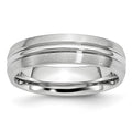 Chisel Cobalt Satin and Polished Grooved 6mm Band