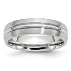 Chisel Cobalt Satin and Polished Grooved 6mm Band
