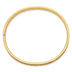 14k 3/16 Oversize Diamond-cut Concave 5.00mm Hinged Oval Bangle Bracelet