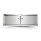 Chisel Cobalt Satin and Polished Ridged Edge 8mm Band