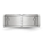 Chisel Cobalt Satin and Polished Ridged Edge 8mm Band