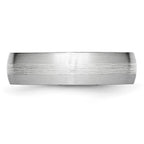 Chisel Cobalt Sterling Silver Inlay Satin 6mm Band