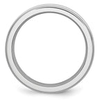 Chisel Cobalt Sterling Silver Inlay Satin and Polished 6mm Band