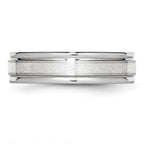 Chisel Cobalt Sterling Silver Inlay Satin and Polished 6mm Band