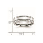 Chisel Cobalt Sterling Silver Inlay Satin and Polished 6mm Band