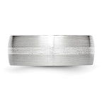 Chisel Cobalt Sterling Silver Inlay Satin 8mm Band
