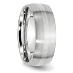 Chisel Cobalt Sterling Silver Inlay Satin 8mm Band